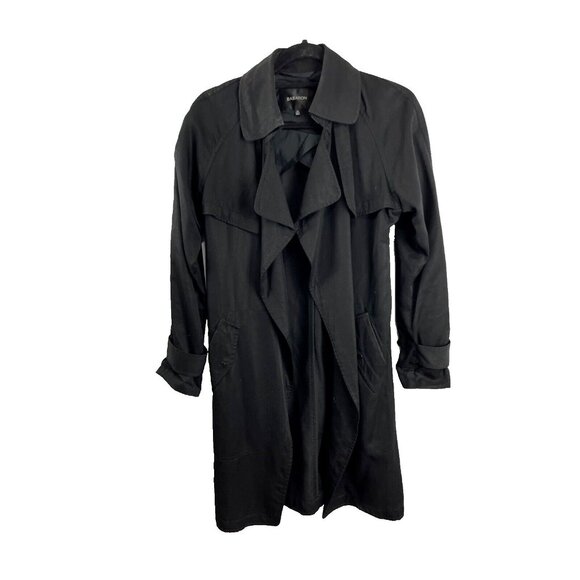 Aritzia Babaton Lawson Lyocell Open Front Ruffle Trench Womens Size XXS - Picture 2 of 15